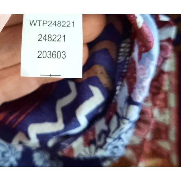 NWT Pure J Jill 100% Organic Cotton Boho Patchwork Dolman Sleeves Blouse Top XL - Picture 9 of 10